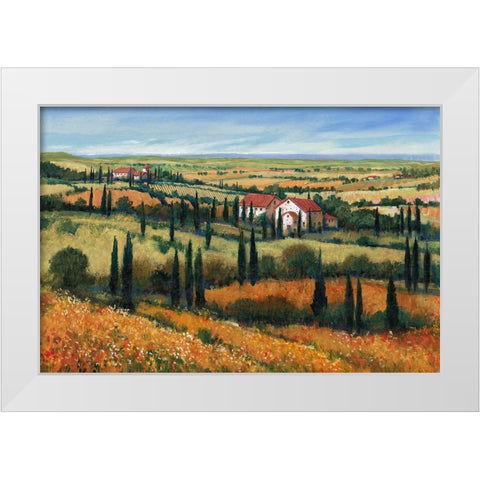 Hills of Tuscany I White Modern Wood Framed Art Print by OToole, Tim