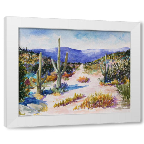 Desert Scene White Modern Wood Framed Art Print by Bonaparte, Diane
