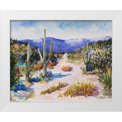 Desert Scene White Modern Wood Framed Art Print by Bonaparte, Diane