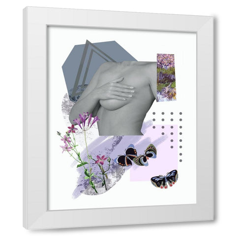 A Unique Butterfly II White Modern Wood Framed Art Print by Wang, Melissa