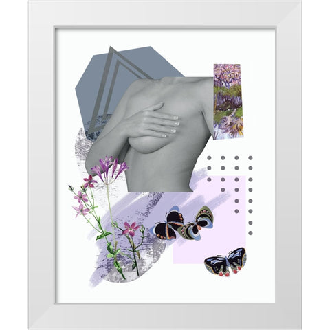 A Unique Butterfly II White Modern Wood Framed Art Print by Wang, Melissa