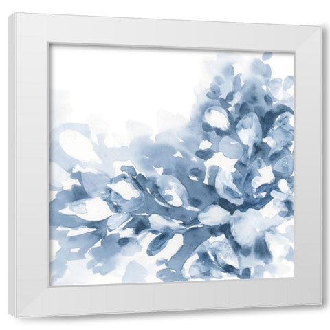 Indigo Splash II White Modern Wood Framed Art Print by Vess, June Erica
