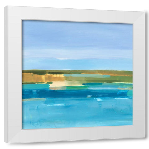 Crystal Blue Horizon I White Modern Wood Framed Art Print by Harper, Ethan