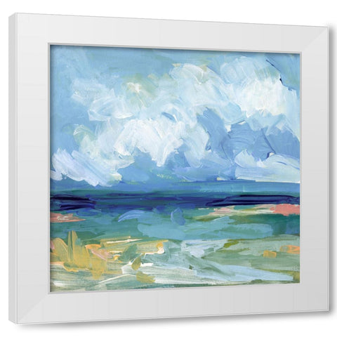 Saltwaters Edge I White Modern Wood Framed Art Print by Barnes, Victoria