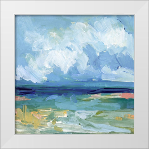 Saltwaters Edge I White Modern Wood Framed Art Print by Barnes, Victoria