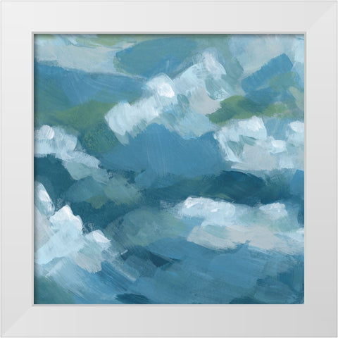 Brushy Surf I White Modern Wood Framed Art Print by Vess, June Erica