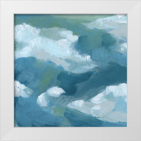 Brushy Surf II White Modern Wood Framed Art Print by Vess, June Erica