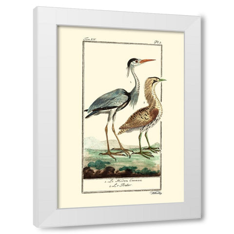 Custom Buffon Cranes And Herons III White Modern Wood Framed Art Print by Buffon