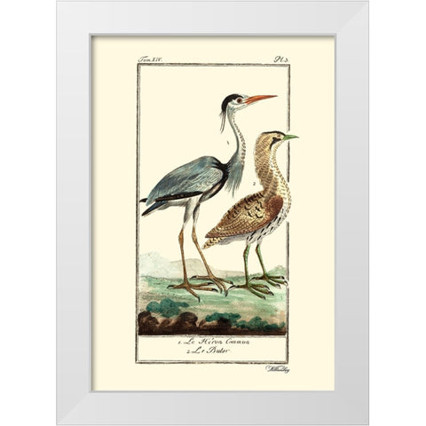 Custom Buffon Cranes And Herons III White Modern Wood Framed Art Print by Buffon