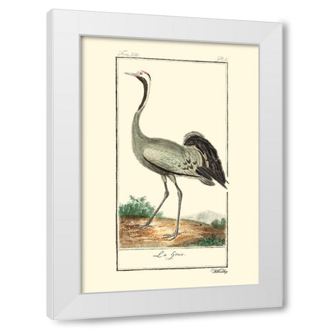 Custom Buffon Cranes And Herons IV White Modern Wood Framed Art Print by Buffon