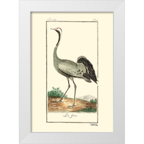 Custom Buffon Cranes And Herons IV White Modern Wood Framed Art Print by Buffon