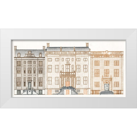 Amsterdam Canal Houses I White Modern Wood Framed Art Print by Teyler, Johan