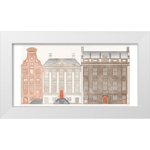 Amsterdam Canal Houses IV White Modern Wood Framed Art Print by Teyler, Johan