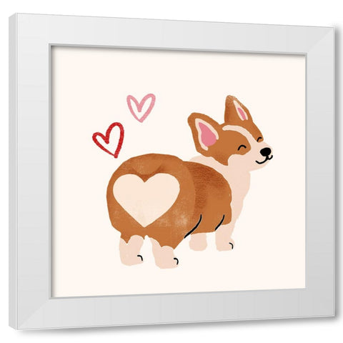 Little Legs Big Heart V White Modern Wood Framed Art Print by Barnes, Victoria