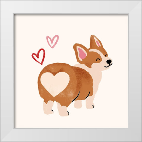 Little Legs Big Heart V White Modern Wood Framed Art Print by Barnes, Victoria