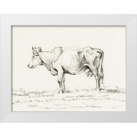 Bernard Cow Sketch I White Modern Wood Framed Art Print by Bernard, Jean