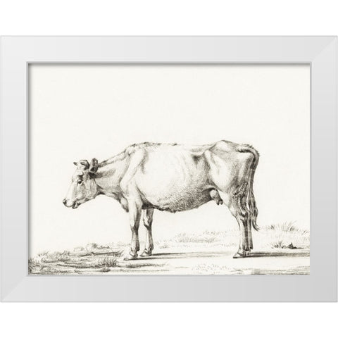 Bernard Cow Sketch II White Modern Wood Framed Art Print by Bernard, Jean