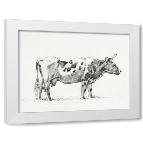 Bernard Cow Sketch III White Modern Wood Framed Art Print by Bernard, Jean