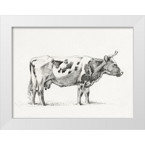 Bernard Cow Sketch III White Modern Wood Framed Art Print by Bernard, Jean