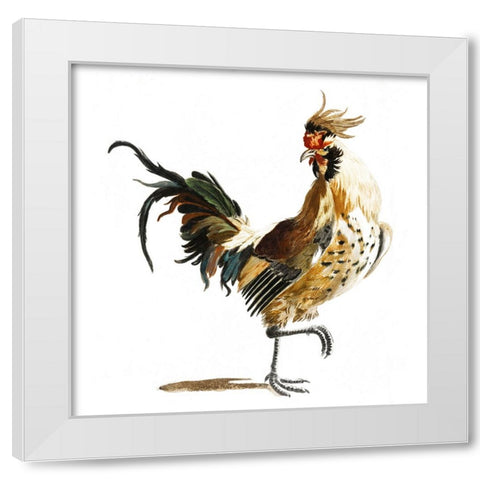 Teyler Roosters I White Modern Wood Framed Art Print by Teyler, Johan