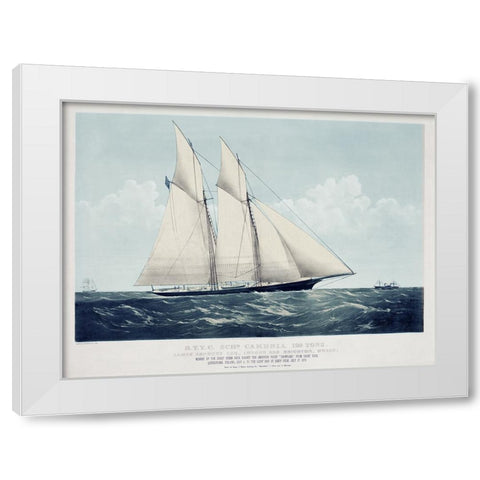 Antique Yachts I White Modern Wood Framed Art Print by Vision Studio