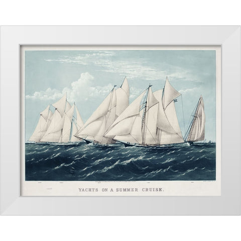 Antique Yachts III White Modern Wood Framed Art Print by Vision Studio