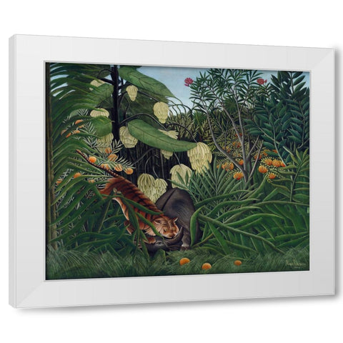 Rousseaus Jungle I White Modern Wood Framed Art Print by Rousseau, Henri
