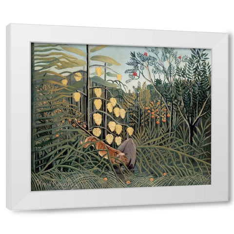 Rousseaus Jungle II White Modern Wood Framed Art Print by Rousseau, Henri
