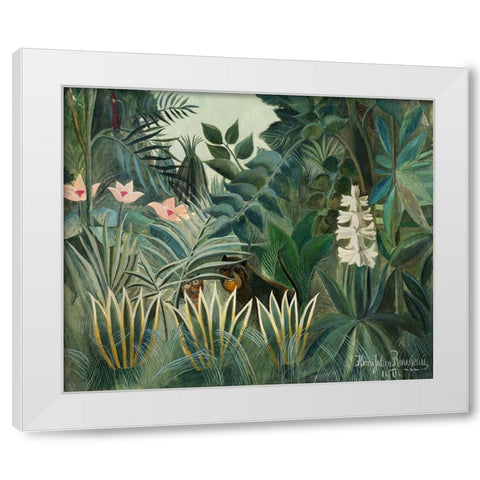 Rousseaus Jungle III White Modern Wood Framed Art Print by Rousseau, Henri