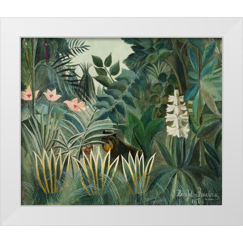 Rousseaus Jungle III White Modern Wood Framed Art Print by Rousseau, Henri