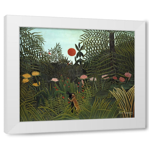 Rousseaus Jungle VI White Modern Wood Framed Art Print by Rousseau, Henri