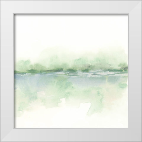 Moss Mist I White Modern Wood Framed Art Print by Vess, June Erica