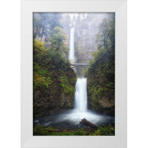 Rapid Waterfall III White Modern Wood Framed Art Print by Drost, David