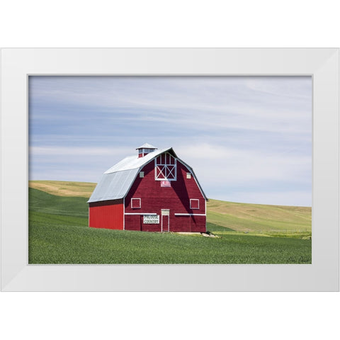 Red Palouse Barn II White Modern Wood Framed Art Print by Drost, David