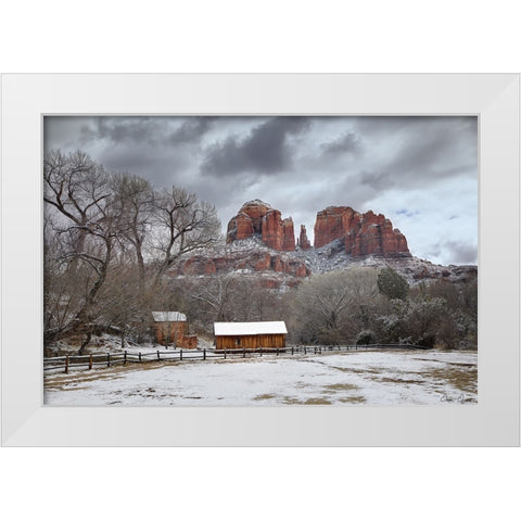 Cathedral Rock Arizona White Modern Wood Framed Art Print by Drost, David