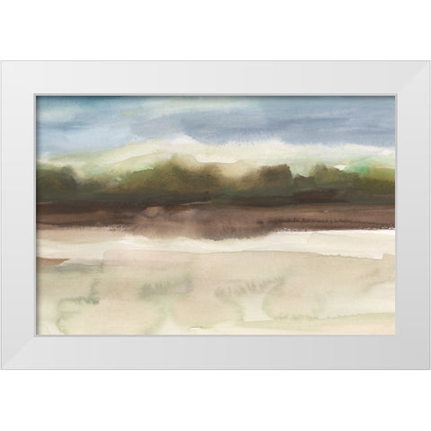 Blended Treeline II White Modern Wood Framed Art Print by Harper, Ethan