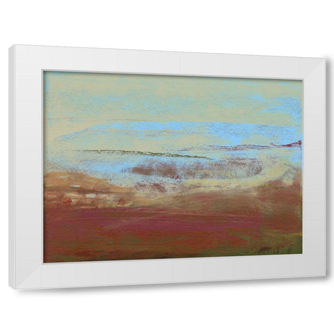 Abstract Magenta Horizon I White Modern Wood Framed Art Print by Gordon, Sharon