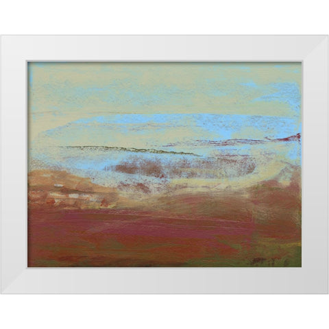 Abstract Magenta Horizon I White Modern Wood Framed Art Print by Gordon, Sharon