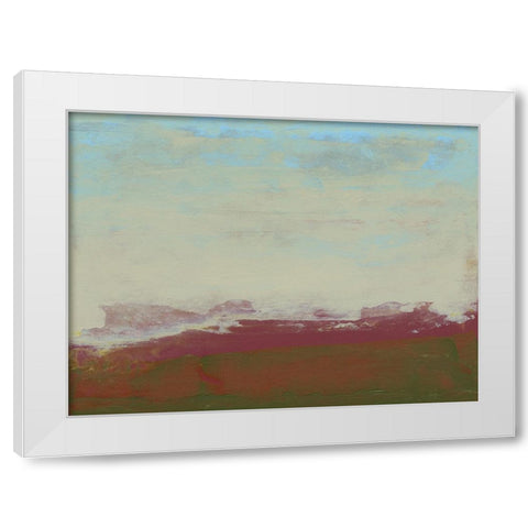 Abstract Magenta Horizon II White Modern Wood Framed Art Print by Gordon, Sharon