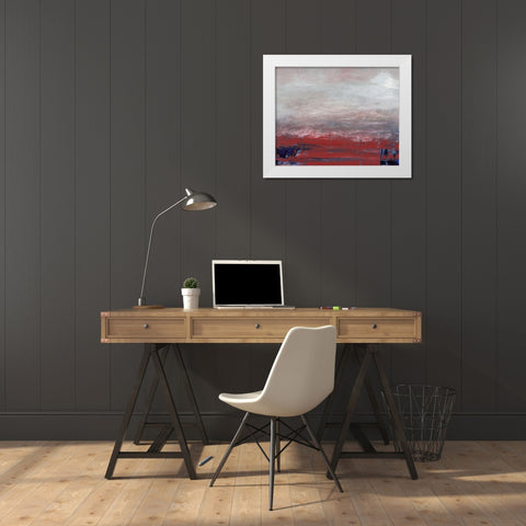 Red Glimpse White Modern Wood Framed Art Print by Gordon, Sharon