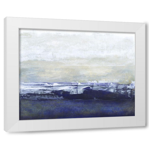 Blue Glimpse White Modern Wood Framed Art Print by Gordon, Sharon