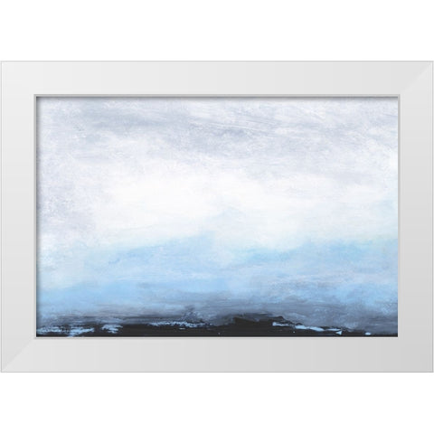 Across the Blue Ocean White Modern Wood Framed Art Print by Gordon, Sharon
