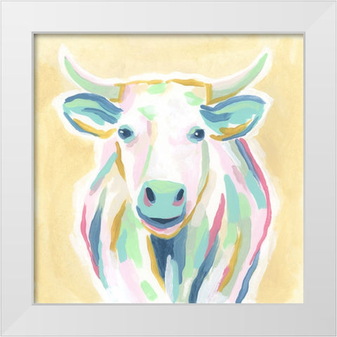 Pop Pasture III White Modern Wood Framed Art Print by Vess, June Erica