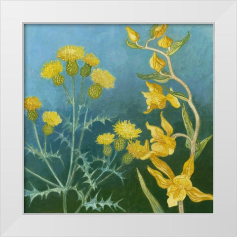 Azure Blooms II White Modern Wood Framed Art Print by Meagher, Megan