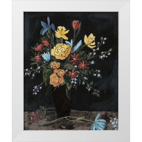 Noir Floral I White Modern Wood Framed Art Print by Meagher, Megan