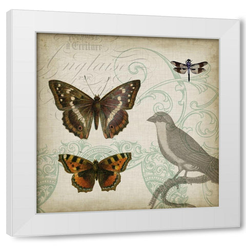 Cartouche and Wings III White Modern Wood Framed Art Print by Goldberger, Jennifer