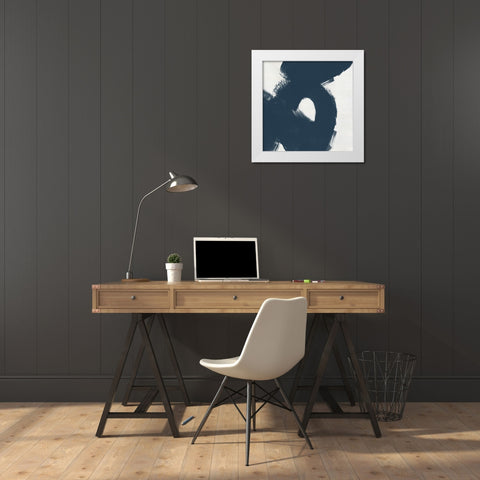 Custom Block Brushwork IV White Modern Wood Framed Art Print by Vess, June Erica