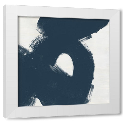 Custom Block Brushwork IV White Modern Wood Framed Art Print by Vess, June Erica