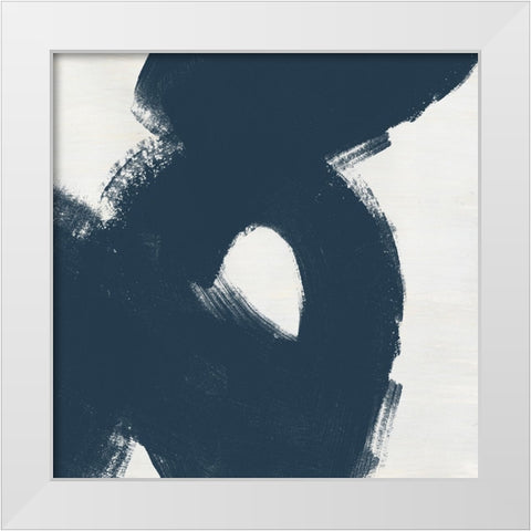 Custom Block Brushwork IV White Modern Wood Framed Art Print by Vess, June Erica