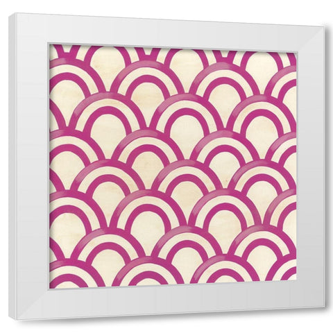 Retro Blockprint VI White Modern Wood Framed Art Print by Vess, June Erica
